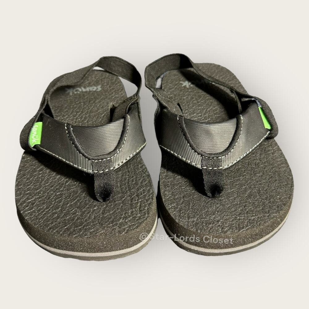 Sanuk Flip Flops Sandals Shoes Cozy | Boys Toddler 9-10 Grey Summer Slipper Soft